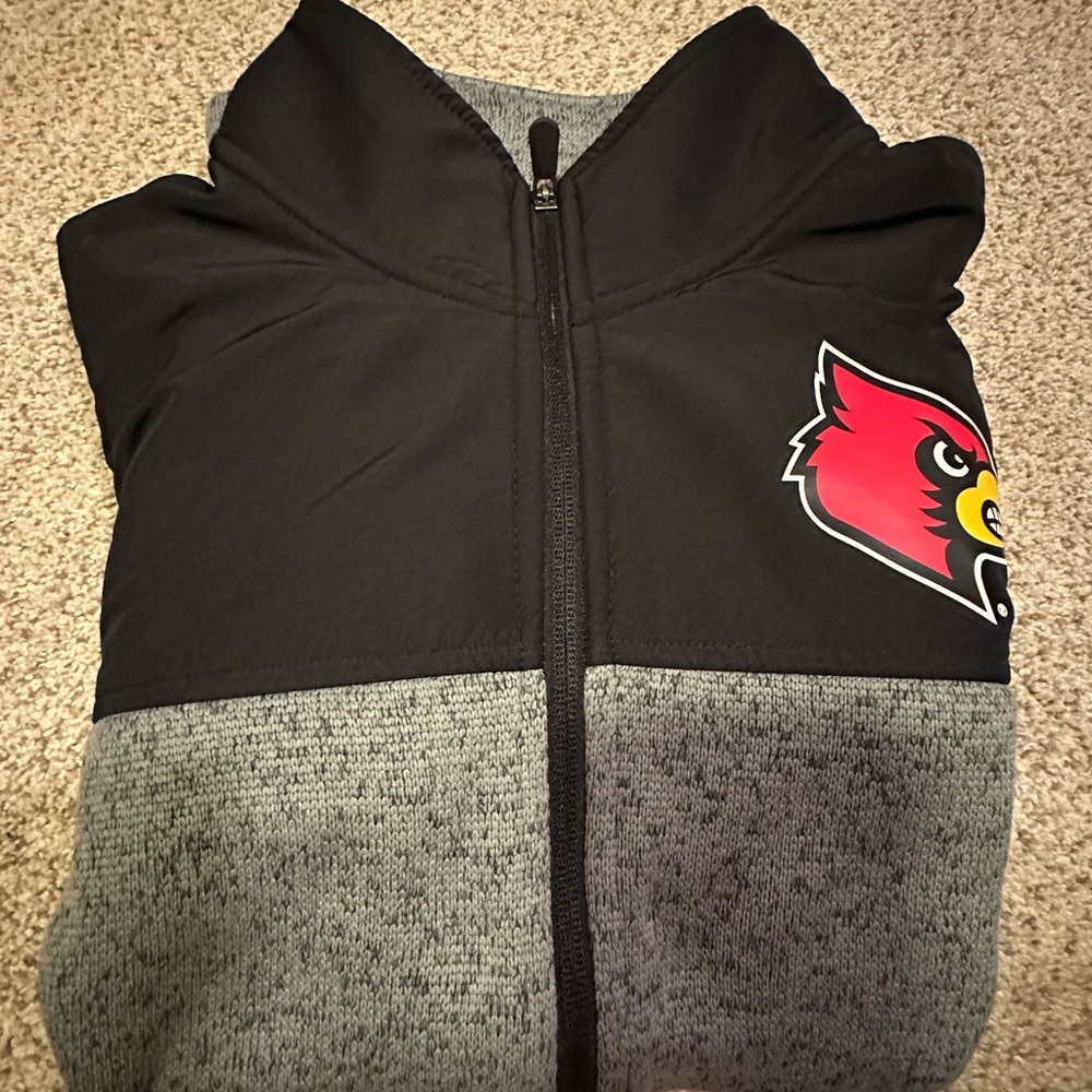Columbia Kids Black and Gray Hoodie with Red Logo